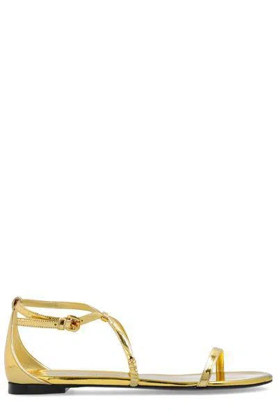 Alexander Mcqueen Stunning Gold Sandals For Women In Multi