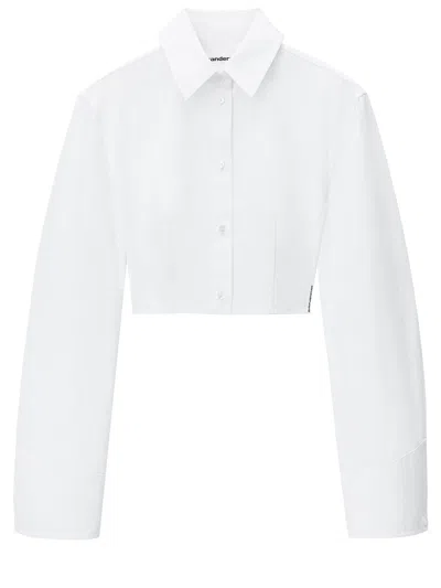 Alexander Wang Cropped Structured Shirt In Organic Cotton In White