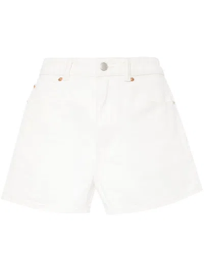 Alexander Wang High-waisted Logo Cut-out Shorts In White