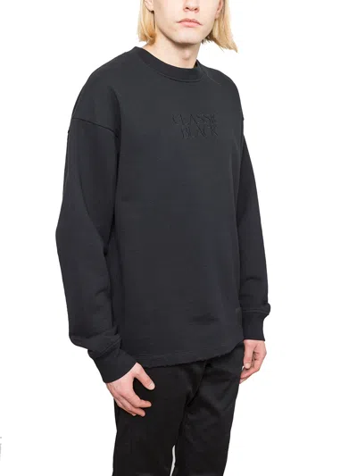 Alexander Wang Mens Oversize Black Cotton Sweatshirt With Relief Print
