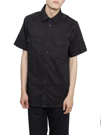 Alexander Wang Men's Black Cotton Shirt With Patch Applications And Double Front Pockets