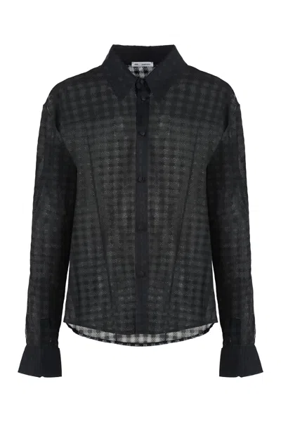 Ami Alexandre Mattiussi Ami Paris Transparent Fabric Shirt In Black