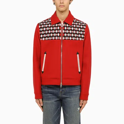 Amiri Wool Jacket With Diamond Pattern In Red