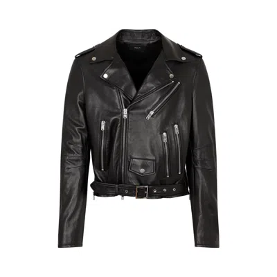 Amiri Men's Black Leather Biker Jacket