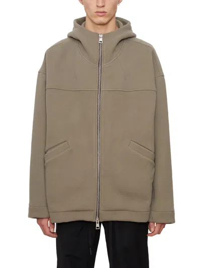 Andrea Ya'aqov Beige Oversized Jacket With Hood For Men | Ss23 Collection In Tan
