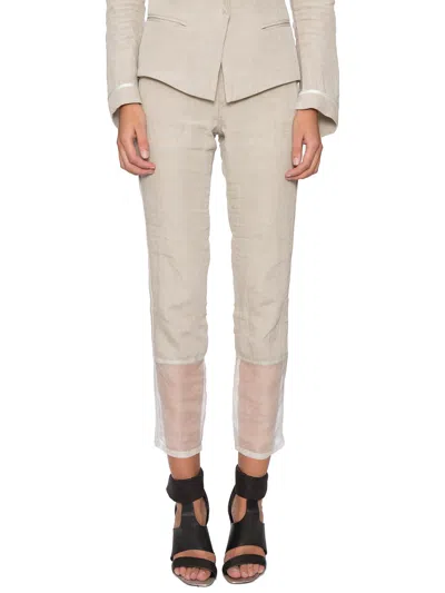 Andrea Ya'aqov Light Grey Linen Pants For Women