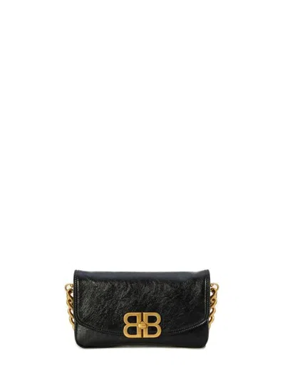 Balenciaga Bb Soft Small Flap Bag In Black