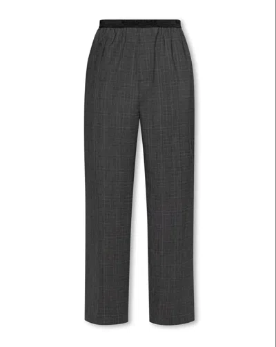 Balenciaga Luxurious Grey Checkered Trousers For Effortless Style And Comfort In Gray