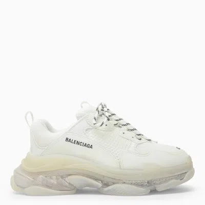 Balenciaga Men's White Mesh Low Top Sneakers For Ss24