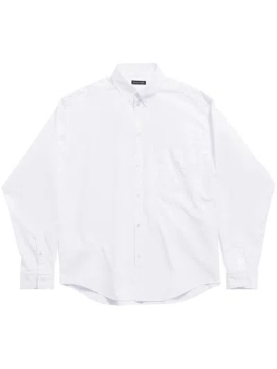 Balenciaga Men's White Cotton Shirt For Ss24 Season