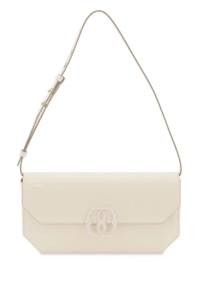 Bally Leather Shoulder Handbag With  Emblem In White For Women