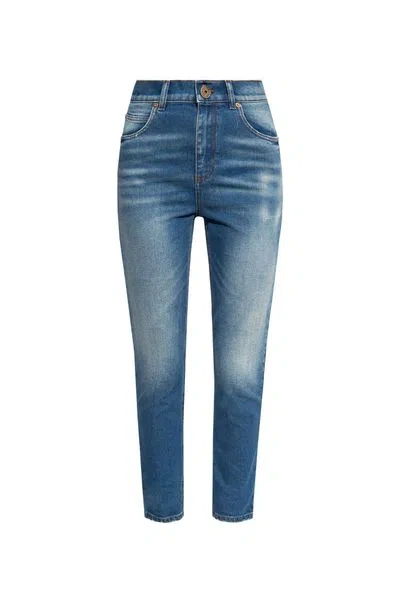 Balmain Five Pocket Medium Blue Slim Jeans For Women