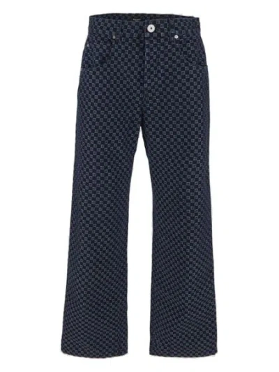 Balmain Luxurious Jacquard Wide-leg Jeans For Men In Blue