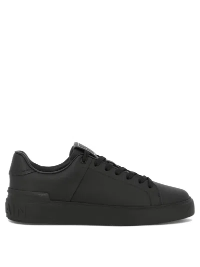 Balmain Men's Black Leather Sneakers For Ss24