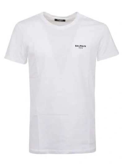 Balmain Organic Cotton Men's Ribbed T-shirt In White