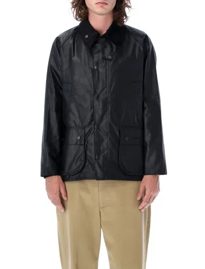 Barbour Waxed Cotton Jacket In Black