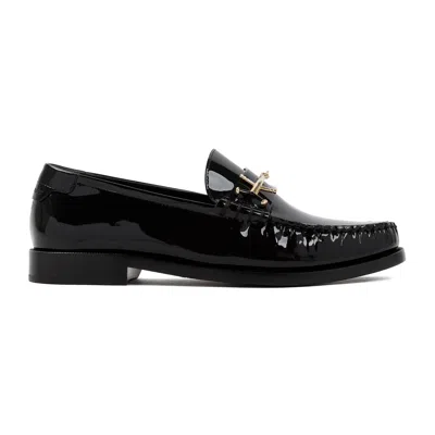 Saint Laurent Black Leather Loafers For Women By  Fw23
