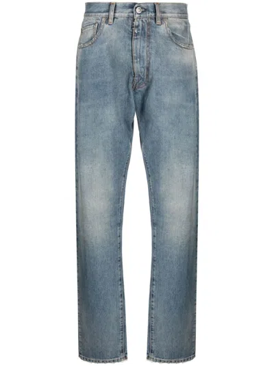 Maison Margiela Blue High-waisted Straight-leg Denim Jeans For Women By
