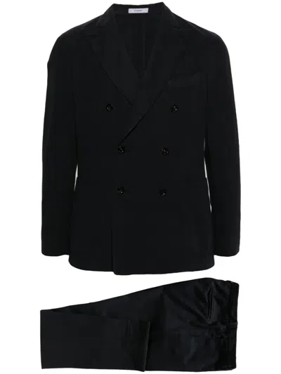 Boglioli Navy Blue Double-breasted Suit For Men