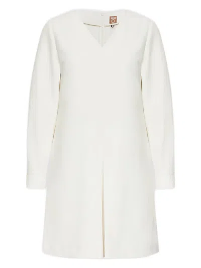 Hugo Boss Elegant White Fall Dress For Women