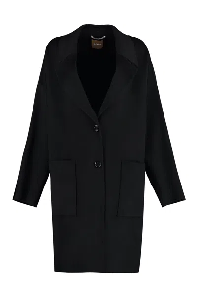 Hugo Boss Relaxed Fit Black Wool Blend Jacket