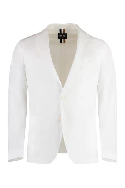 Hugo Boss Boss Single-breasted Two-button Jacket In White