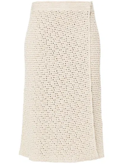 Bottega Veneta Cotton Crochet Skirt In White