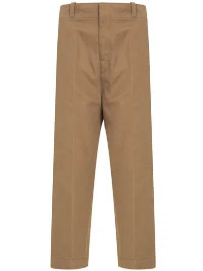 Bottega Veneta Cropped Tailored Trousers In Brown
