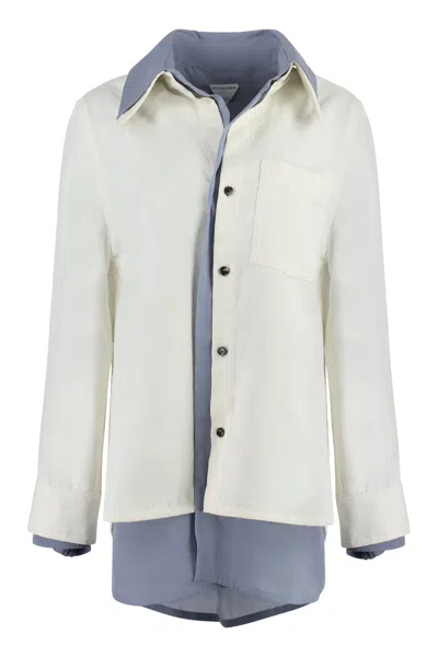 Bottega Veneta Double Layer White Shirt For Women Ss23
