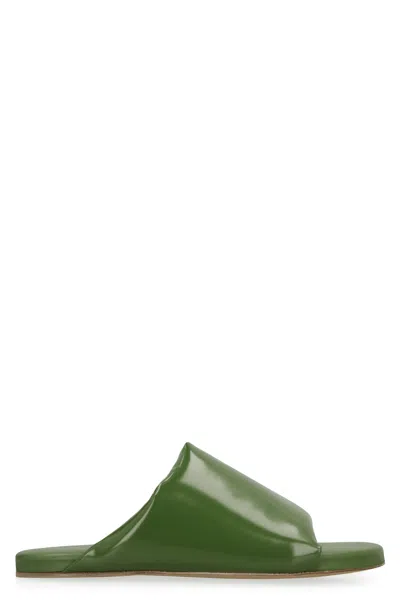 Bottega Veneta Green Slide Sandals For Women