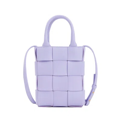 Bottega Veneta Mini Cassette Tote Handbag Handbag In Purple