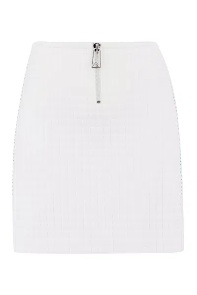 Bottega Veneta Stretch White Skirt With Contrasting Stitches