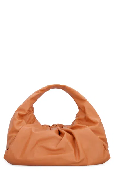 Bottega Veneta Shoulder Pouch In Leather In Orange