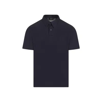 Brioni Navy Wool Polo For Men In Blue