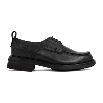 Brioni Men's 100% Grained Leather Black Derby Shoes