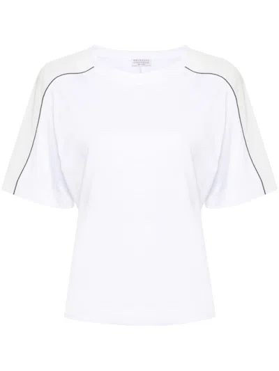 Brunello Cucinelli Ss24 Women's C159 100% Cotton T-shirt In Maroon