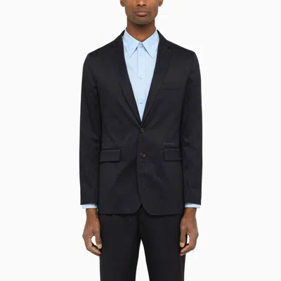 Burberry Single-breasted Navy Blue Cotton Jacket