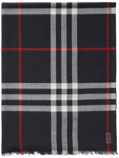 Burberry 220x70 Gnt Chk Scarve In Blue