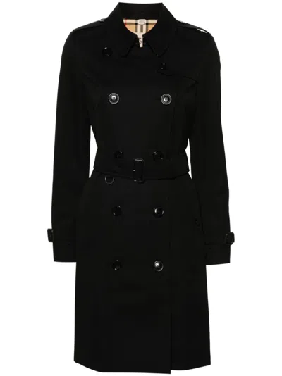 Burberry Classic Black Cotton Trench Jacket For Women