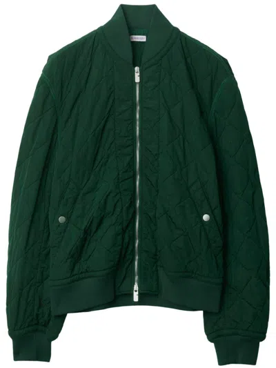 Burberry Quilted Nylon Bomber Jacket In Ivy