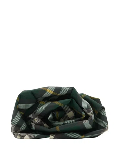 Burberry Ruched Rose Clutch In Green For Women (ss24)