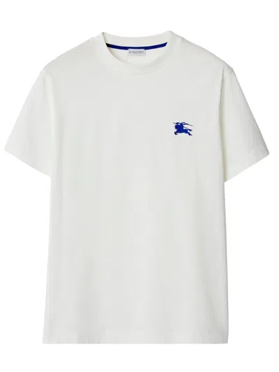 Burberry Cotton Embroidered-ekd T-shirt In White