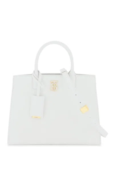 Burberry Frances Structured Handbag In White