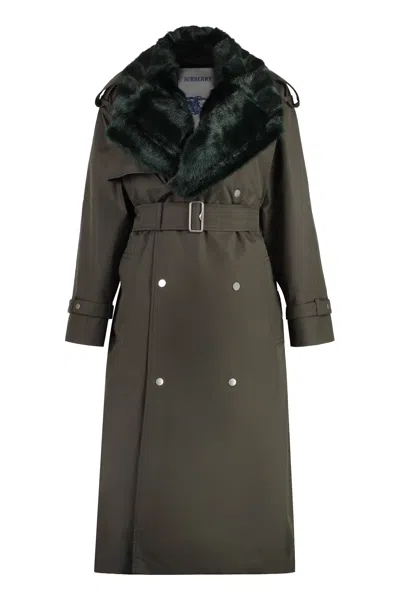 Burberry Green Oversize Trench Jacket For Women