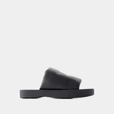 Burberry Lf Knight Slab Sandals In Black