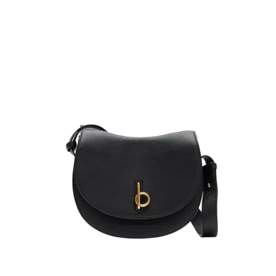 Burberry Luxurious Black Leather Shopping Bag For Women In Metallic