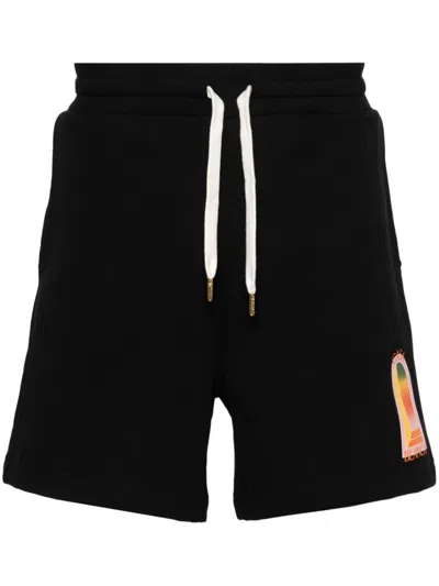 Casablanca Gradient Arch Organic Cotton Shorts In Black