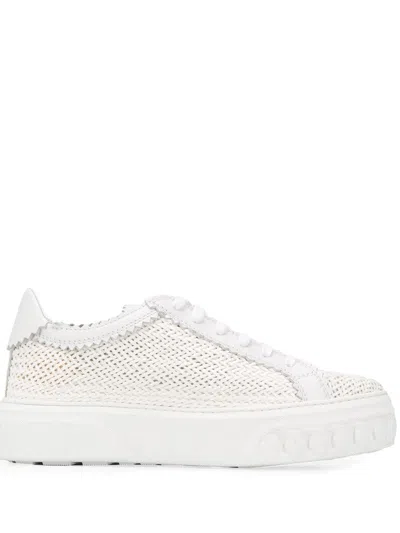 Casadei Woven Low-top Trainers For Women In White