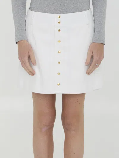 Celine Cotton Miniskirt In White