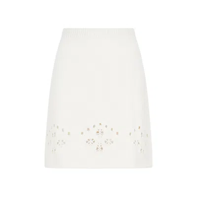 Chloé Elegance In Ivory Knit: Mini Skirt For Women Fw23